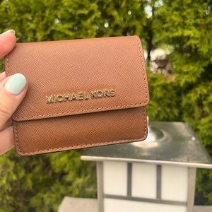 Michael Kors Camel Leather Credit Card Wallet